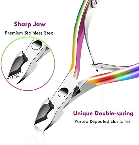 Cuticle Trimmer Cuticle Remover with Cuticle Pusher, XUNXMAS Professional Stainless Steel Durable Pedicure Manicure Tools Cutter Nipper Scissor Clipper for Fingernails and Toenails Dead Skin - Image 2