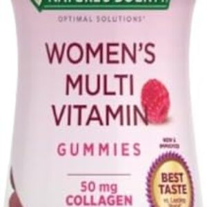 Nature's Bounty Optimal Solutions Women's Multivitamin, Immune and Cellular Energy Support, Bone Health, Raspberry Flavor, 80 Gummies