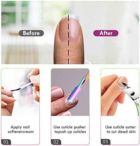 Cuticle Trimmer Cuticle Remover with Cuticle Pusher, XUNXMAS Professional Stainless Steel Durable Pedicure Manicure Tools Cutter Nipper Scissor Clipper for Fingernails and Toenails Dead Skin - Image 5