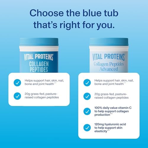 Vital Proteins Collagen Powder Supplement Hydrolyzed Peptides with Hyaluronic Acid and Vitamin C - Non-GMO, Dairy & Gluten Free Unflavored, 9.33oz - Image 3