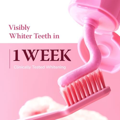 Intensive Whitening Toothpaste, 4.2oz (3 Packs) - Christmas Gifts, Stocking Stuffers for Adults, Teeth Whitening, Fluoride for Anti Cavity & Enamel Repair, Pink Toothpaste, Fresh Spearmint Flavor - Image 3