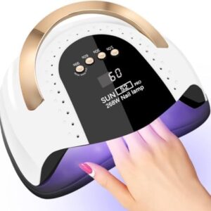 268W UV LED Nail Lamp, LKE Nail Dryer for Gel Polish, 4 Timers UV Nail Lamp Professional Nail Light, 57Pcs Lamp Beads and Automatic Sensor(White)