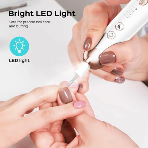 COSLUS Professional Manicure Pedicure Kit: 5 in 1 Electric Nail File Set Toenail Grinder, 5 Speed Cordless Nail Drill for Thick Nail Toenail Cuticle, Hand Feet Trimmer Buffer for Women Men Baby Pets - Image 8