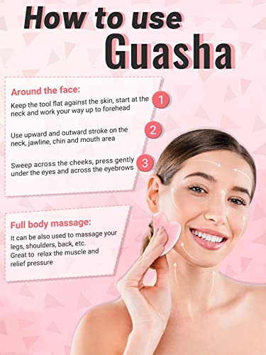 Gua Sha Face Roller Tools: Jade Roller Facial Tools for Skin Care - Facial Massager for Face, Eyes, Neck, Relieve Fine Lines and Wrinkles - Image 5