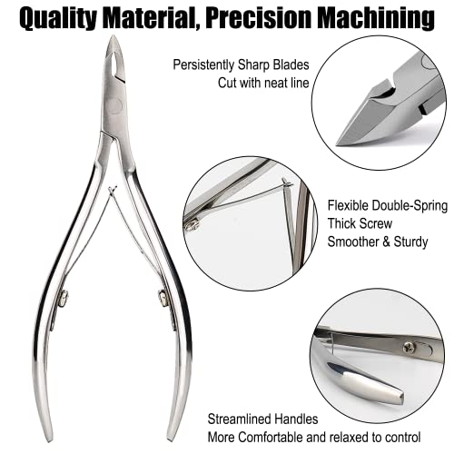 LePinko Professional Cuticle Trimmer kit, Super Sharp Dead Skin Clipper, Labor-saving Cuticula Remover for Fingernail Toenail, Manicure Pedicure Tool for Women Men, Home Salon Use, 7mm Jaw - Image 2