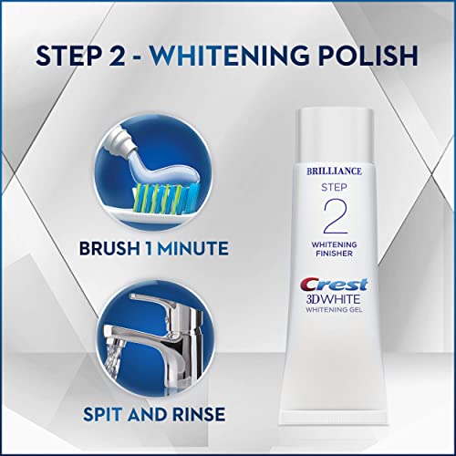 Crest 3D White Brilliance 2 Step Kit, Crest 3D White Toothpaste, Deep Clean Toothpaste (4oz) + Teeth Whitening Gel (2.3oz) - Image 8