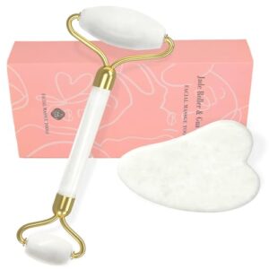 Gua Sha Facial Massage Tool & Jade Roller Set, Facial Massager for Face, Neck, Back, Arms, Legs, Eye,SPA Gifts for Women Gua Sha Facial Massager Reduce Puffiness and Improve Wrinkles