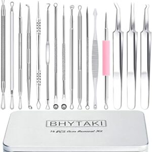 Blackhead Remover Tools, 2024 Latest 16 PCS Pimple Popper Tool Kit, Acne Blackhead Tools for Blemish, 410 Premium Professional Stainless Acne Pimple Extractor Tool with Metal Box