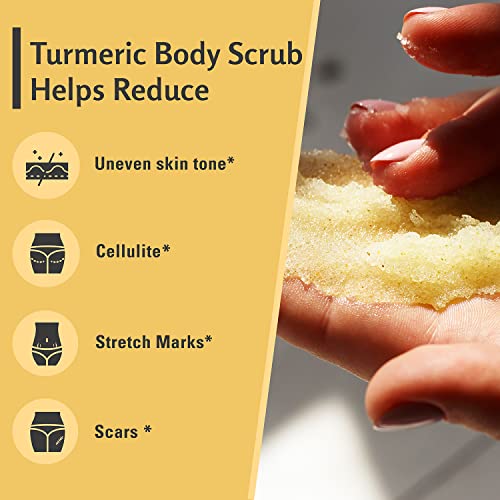 Exfoliating Body Scrub Turmeric Body Scrub and Skin Exfoliator with Collagen and Coconut Oil Gently Exfoliate Face Body Hand and Foot Scrub Moisturizing Body SkinCare products by M3 Naturals - Image 7