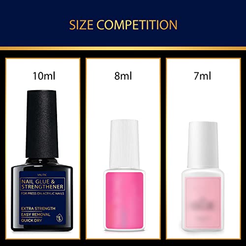 Valitic Nail Glue and Strengthener for Acrylic and Press On Nails - Quick Dry Brush On Nail Gel for Long Lasting Nails - Adhesive Nail Bond for False Nails - Nail Strengthener for Nail Tips - 2 PACK - Image 5