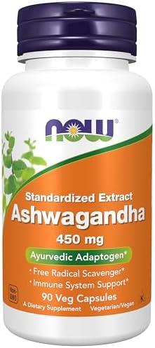 NOW Foods Supplements, Ashwagandha (Withania somnifera) 450 mg (Standardized Extract) for Immune Support ,90 Veg Capsules
