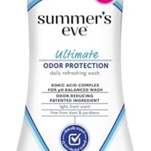 Summer's Eve, Ultimate Odor Control, Feminine Body Wash with Boric Acid, Removes Odor, Feminine Wash with pH Balance, 15 Fl Oz