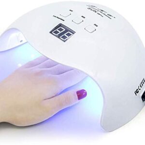 Gel UV LED Nail Polish Lamp, LKE Nail Dryer 40W LED Light with 3 Timers Professional for Nail Art Tools Accessories White