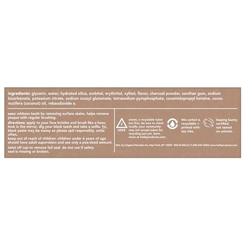 hello Activated Charcoal Epic Whitening Fluoride Free Toothpaste, Fresh Mint + Coconut Oil, Vegan & SLS Free - Image 9