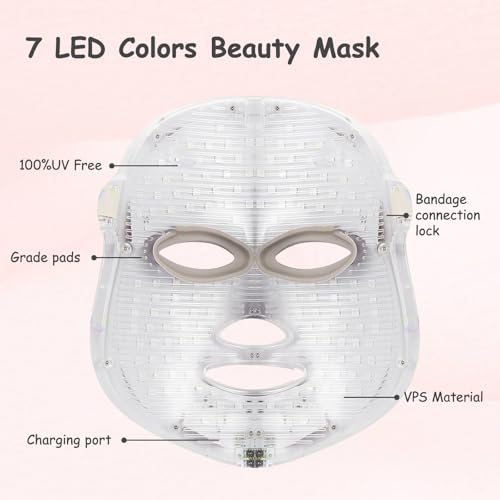 Red Light Therapy for Face, Led Face Mask Light Therapy, 7 Colors LED Facial Skin Care Mask - Image 5