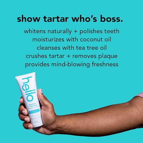 Hello Antiplaque Toothpaste, Fluoride Free for Teeth Whitening with Natural Peppermint Flavor and Tea Tree Oil, Peroxide Free, Gluten Free, SLS Free, 3 Pack, 4.7 OZ Tubes - Image 5