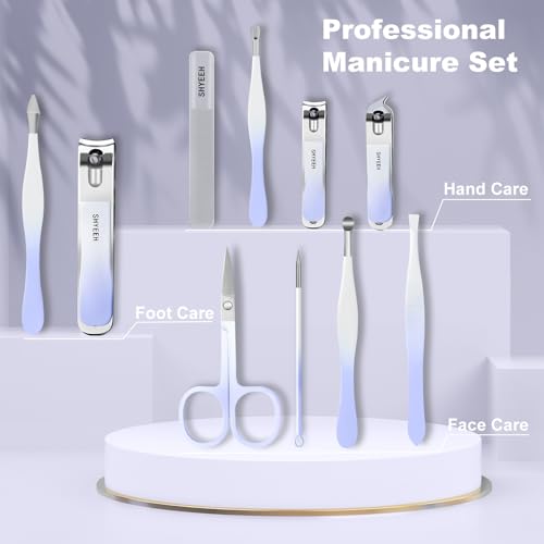 Manicure Set, 10 pcs High-Carbon Steel Nail Clippers Set, Portable Mini Manicure and Pedicure Kit, Travel Grooming Nail Kit with Leather Bag for Men and Women - Image 3