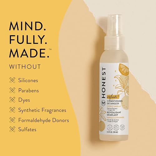 The Honest Company Conditioning Hair Detangler | Leave-in Conditioner + Fortifying Spray | Tear-free, Cruelty-Free, Hypoallergenic | Citrus Vanilla Refresh, 4 fl oz - Image 5