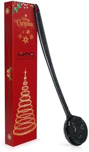 VWMYQ Silicone Back Scrubber for Shower, 17in Lengthen Long Handle Body Brush, Double Sided Shower Brush for Shower Exfoliating and Massage Can Produce Rich Foam, Long Handle Back Scrubber for Men