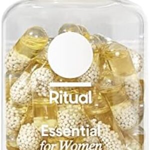 Ritual Multivitamin for Women 50+, Menopause Supplements with Vitamin D3, K2 and Magnesium for Bone Support*, Omega-3 DHA, Vitamin B12, Non-GMO, Mint Essenced, 30 Day Supply, 60 Vegan Capsules