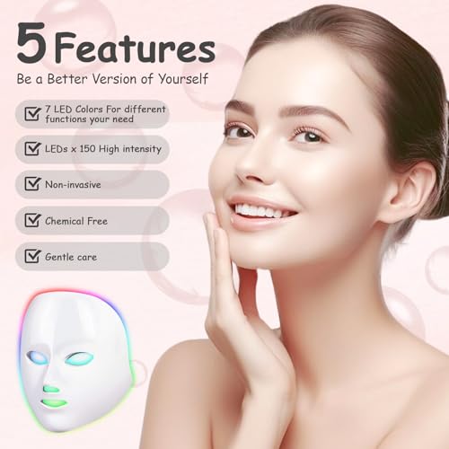 Red Light Therapy for Face, Led Face Mask Light Therapy, 7 Colors LED Facial Skin Care Mask - Image 2