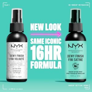 NYX PROFESSIONAL MAKEUP Makeup Setting Spray – Dewy Finish, Long-Lasting Vegan Formula (Packaging May Vary)