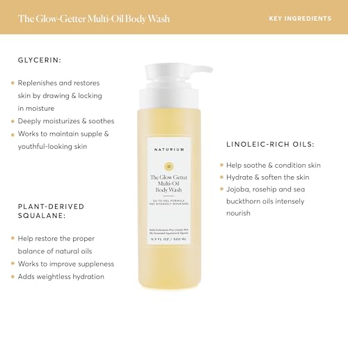 Naturium The Glow Getter Multi-Oil Hydrating Body Wash, Gentle Cleanser, 16.9 oz - Image 3