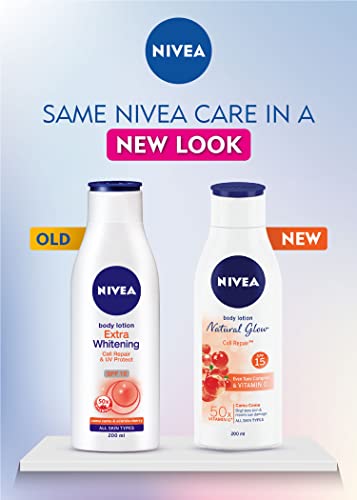 Nivea Natural Glow Cell Repair Body Lotion | With SPF 15 and 50X Vitamin C | 13.52 Fl Oz | Pack of 1 - Image 2