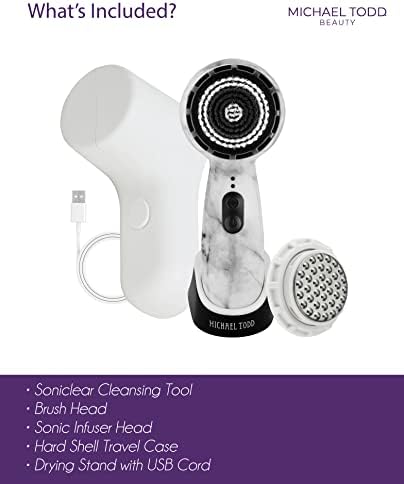 Michael Todd Beauty Soniclear Allure 2024 Best of Beauty Winner Facial Cleansing + Exfoliation Brush System with 3 speeds, Serum Infusion Head + Travel Case - Image 7