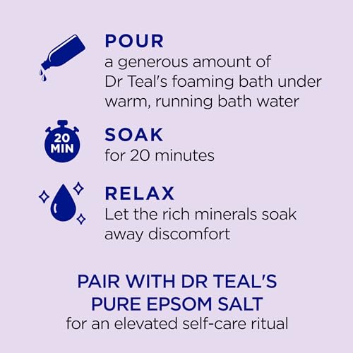 Dr Teal's Foaming Bath with Pure Epsom Salt, Soothe & Sleep with Lavender, 34 fl oz (Pack of 2) - Image 4