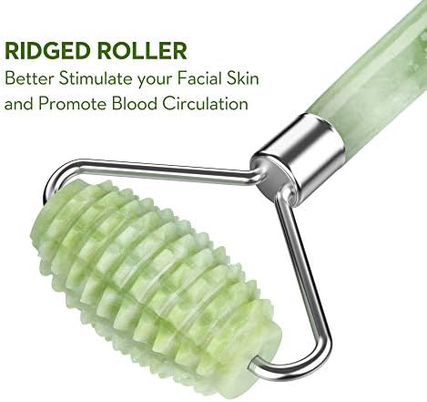 kimkoo Jade Roller and Gua Sha for Face-3 in 1 Kit with Facial Massager Tool,100% Real Natural Jade Stone Anti Aging,Face Beauty Set for Eye Anti-Wrinkle - Image 5