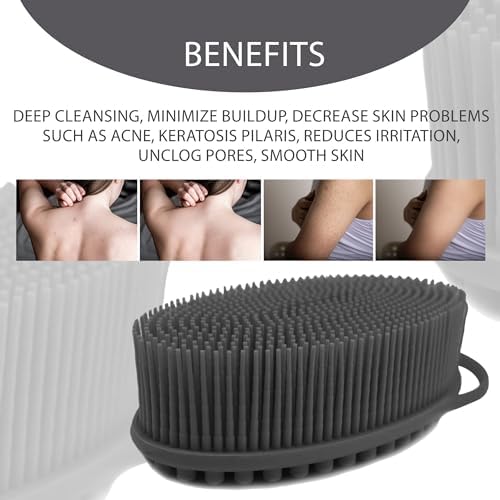 Avilana Silicone Body Scrubber – Dual-Sided Silicone Loofah for Shower, Body Scrubber for Men & Women, Gentle Loofa Alternative, Easy-to-Clean Silicone Body Scrubber Exfoliator - Image 8