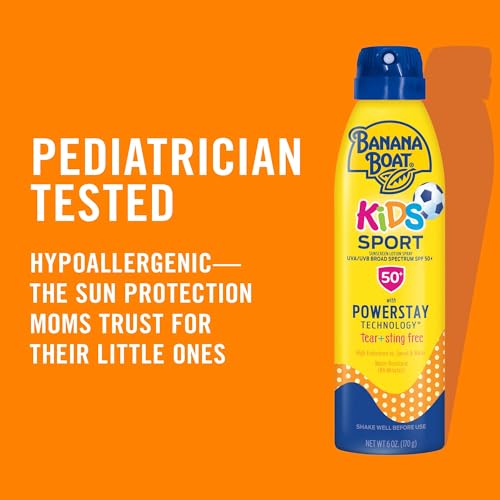Banana Boat Kids Sport Sunscreen Spray SPF 50, Twin Pack | Kids Sunscreen Spray, Kids Sunblock Spray, Oxybenzone Free Sunscreen for Kids, Spray Sunscreen SPF 50, 6oz each - Image 5