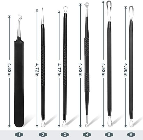 Blackhead Remover Pimple Popper Tool Kit - (6 Piece Kit) - Professional Stainless Pimples Comedone Extractor Removal Tool - Image 3