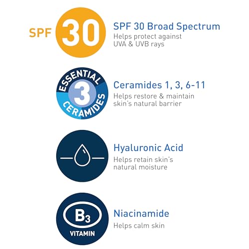 CeraVe AM Facial Moisturizing Lotion with SPF 30 | Oil-Free Face Moisturizer with SPF | Formulated with Hyaluronic Acid, Niacinamide & Ceramides | Non-Comedogenic | Broad Spectrum Sunscreen | 3 Ounce - Image 2