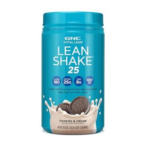 GNC Total Lean | Lean Shake 25 Protein Powder | High-Protein Meal Replacement Shake | Cookies and Cream | 16 Servings