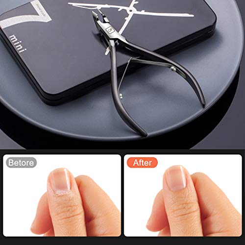 Cuticle Nippers Salon Grade for Manicurist Extremely Sharp Effortless Cuticle Trimmer Precise Clippers Pedicure Manicure Nail Care Tool, opove X7 mini, Space Gray - Image 4