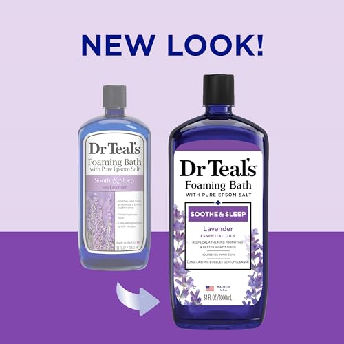 Dr Teal's Foaming Bath with Pure Epsom Salt, Soothe & Sleep with Lavender, 34 fl oz (Pack of 4) (Packaging May Vary) - Image 2
