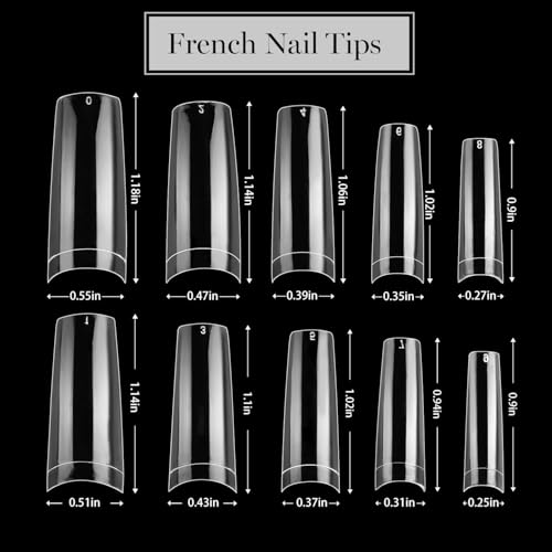 Beetles Acrylic Nails Kit 488 Pcs 3 Styles Clear Coffin Ballerina Stiletto Nail Tips Gel Tips Set False Nails Extension Gel Nail Art Gift for Women - Image 6