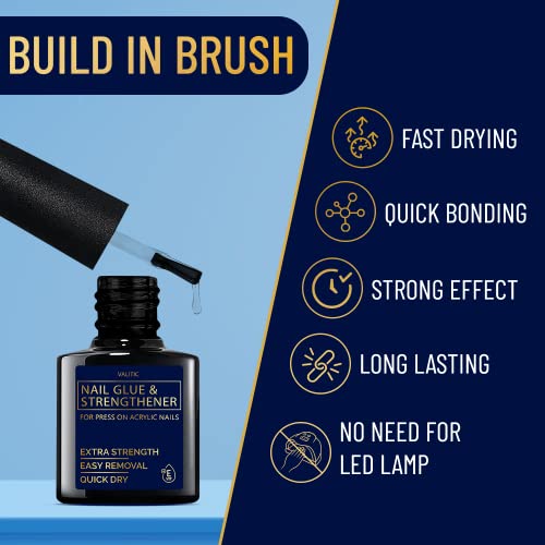 Valitic Nail Glue and Strengthener for Acrylic and Press On Nails - Quick Dry Brush On Nail Gel for Long Lasting Nails - Adhesive Nail Bond for False Nails - Nail Strengthener for Nail Tips - 2 PACK - Image 2