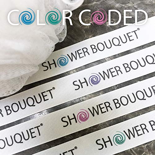 SHOWER BOUQUET Loofah Soft-White-Cloud Bath-Sponge XL-75g-Set 4 Pack, Extra Large Mesh Pouf for Men and Women - Exfoliate with Big Gentle Cleanse Scrubber in Beauty Bathing Accessories - Image 6
