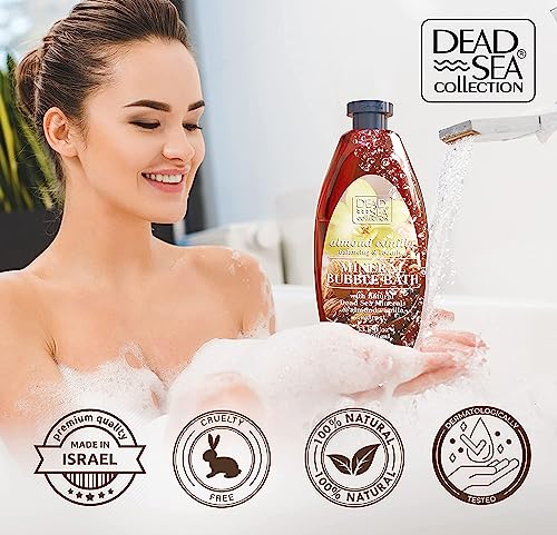 Dead Sea Collection Bubble Bath with Almond Vanilla for Women and Men - Sweet Almond Oil and Dead Sea Salt - Nourishing and Moisturizing Skin - Pack of 2 (67.6 fl.oz) - Image 6