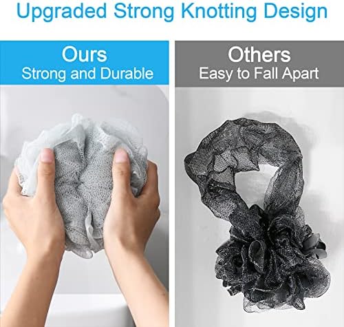 AmazerBath Loofah Sponge 75g/Piece, Exfoliating Bath Sponge Body Scrubber - Loofa Set of 4 Neutral Colors (Large) - Image 4