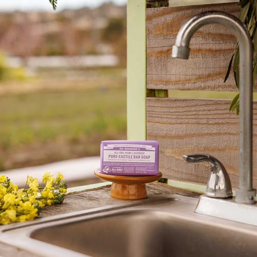 Dr. Bronner's Pure-Castile Bar Soap - Made with Regenerative Certified Organic Oils - For Face, Body, Hair- Gentle on Sensitive Skin - All Natural Soap Bar for Men & Women - Lavender, 2 pack, 32oz - Image 6