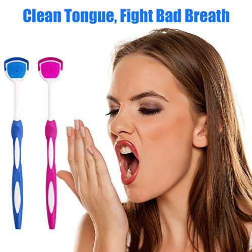 Tongue Brush, Tongue Scraper, Tongue Cleaner, Tongue Scraper Brush, Tongue Cleaner Brush, Tongue Brushes Helps Fight Bad Breath, 3 Tongue Scrapers, 3 Pack (Blue & Green & Red) - Image 5