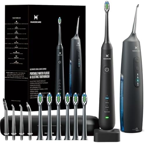 2-1 Oral Clean Kit- Water Dental flosser & Electric Toothbrush Combo- Brushing & Flossing- for Teeth Cleaning and Gum Health
