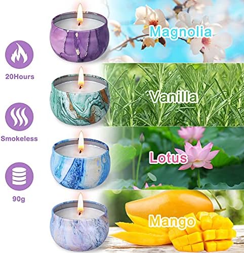 Bath Bombs Gift Set - 5 Large Fizzy Spa Bombs with 4 Scented Candles for Women - Moisturizing Bubble Bath with Essential Oils for Valentine's, Birthday Gifts - Image 4