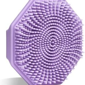 Sud Scrub® Antimicrobial Silicone Face Scrubber, 1 Pack, Gentle Face Exfoliator for Sensitive Skin, Eco Friendly Facial Cleansing Brush, Exfoliating Face Brush for Men and Women (Purple)
