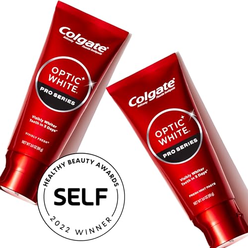 Colgate Optic White Pro Series Stain Prevention Hydrogen Peroxide Toothpaste, Teeth Whitening Toothpaste, Effectively Removes Tea, Coffee, and Wine Stains, Enamel-Safe for Daily Use, 3 Pack, 3.0 oz - Image 4