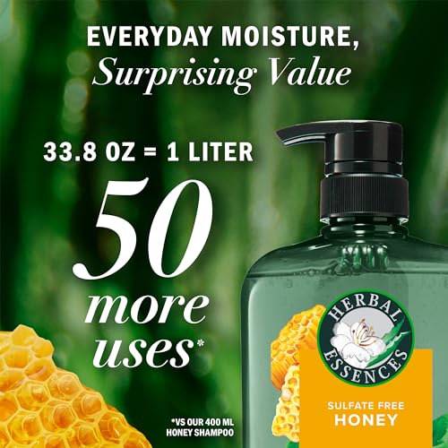 Herbal Essences Sulfate Free Shampoo with Honey for Daily Moisture, Nourishes Dry Hair, Moisturizing Shampoo with Certified Camellia Oil and Aloe Vera, Lightweight For All Hair Types, 33.8oz - Image 2